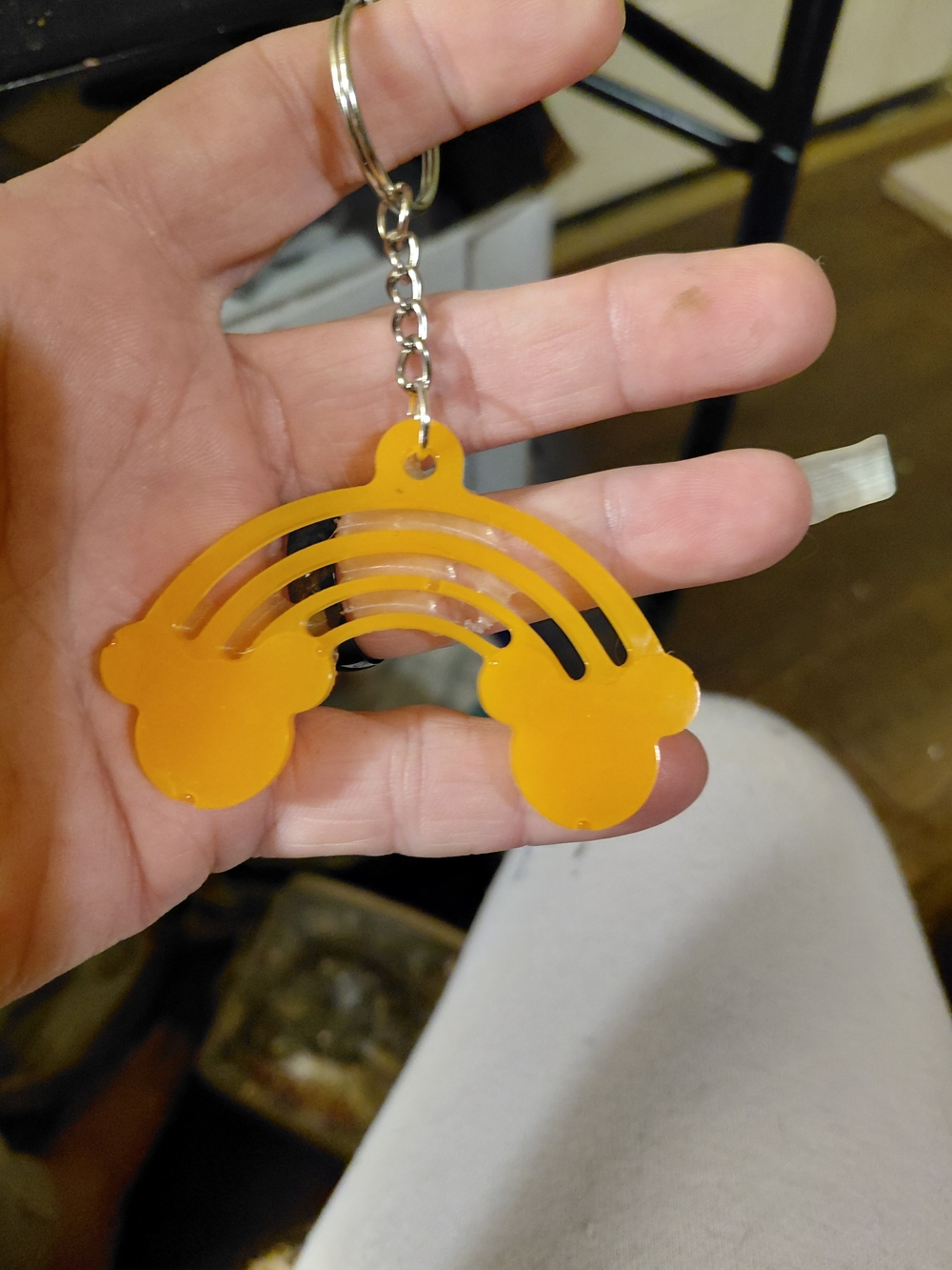 Yellow Rainbow Keychain Charm for Kids